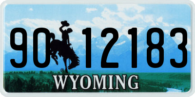 WY license plate 9012183