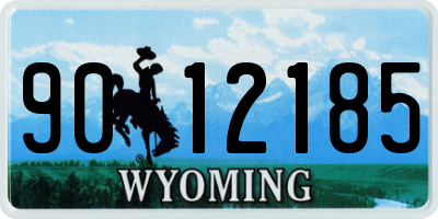 WY license plate 9012185