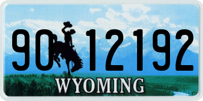 WY license plate 9012192