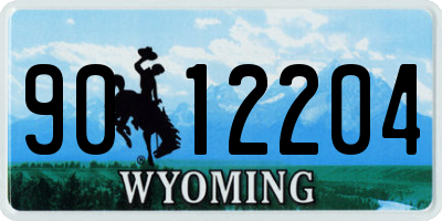 WY license plate 9012204