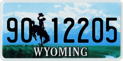 WY license plate 9012205