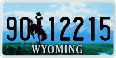 WY license plate 9012215