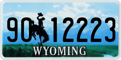 WY license plate 9012223