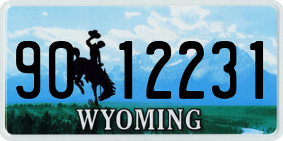 WY license plate 9012231
