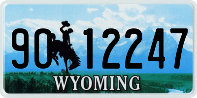 WY license plate 9012247