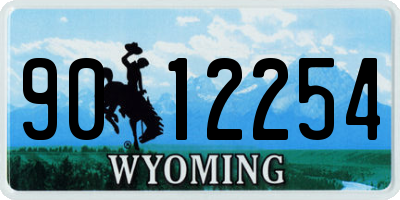 WY license plate 9012254