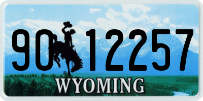 WY license plate 9012257