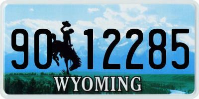WY license plate 9012285