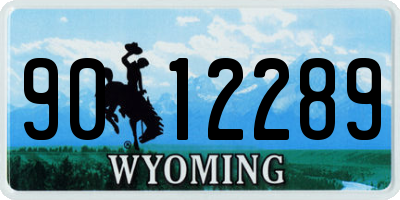 WY license plate 9012289
