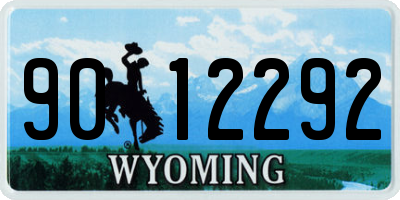 WY license plate 9012292