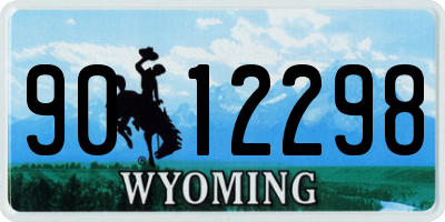 WY license plate 9012298