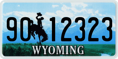 WY license plate 9012323