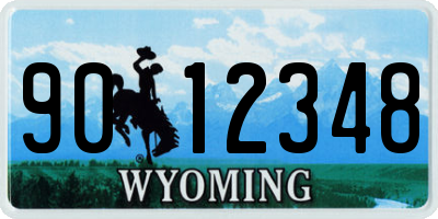 WY license plate 9012348