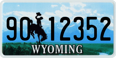 WY license plate 9012352