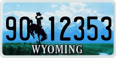 WY license plate 9012353
