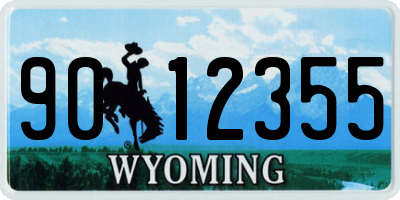 WY license plate 9012355