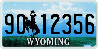 WY license plate 9012356