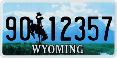 WY license plate 9012357