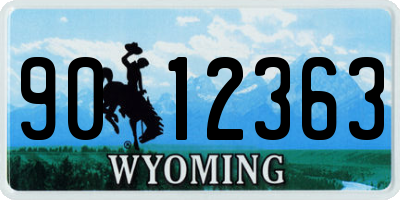 WY license plate 9012363