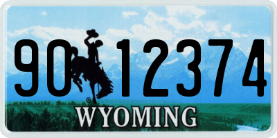 WY license plate 9012374