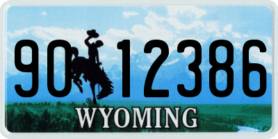 WY license plate 9012386