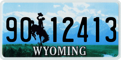 WY license plate 9012413