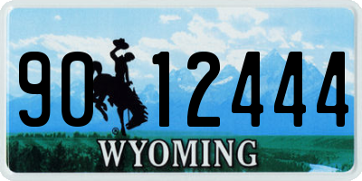 WY license plate 9012444
