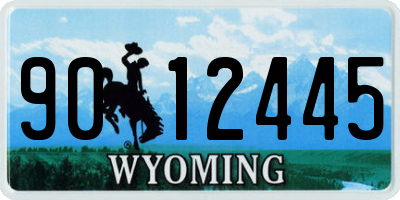 WY license plate 9012445