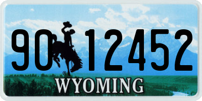 WY license plate 9012452