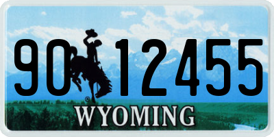 WY license plate 9012455