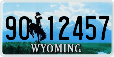 WY license plate 9012457