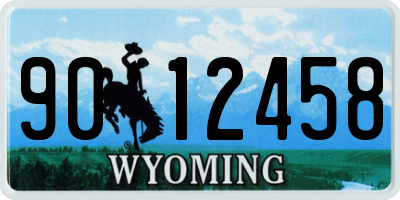 WY license plate 9012458