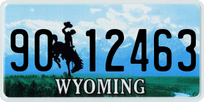 WY license plate 9012463