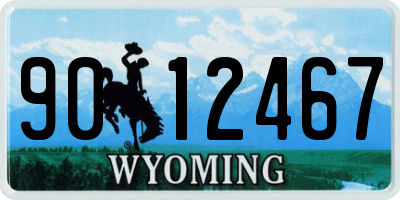 WY license plate 9012467