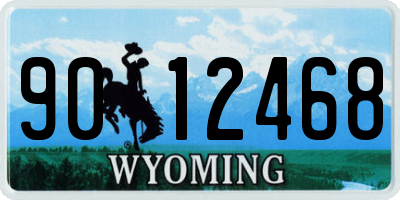 WY license plate 9012468