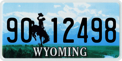 WY license plate 9012498