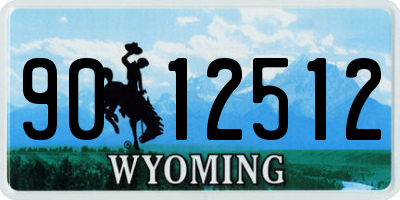 WY license plate 9012512