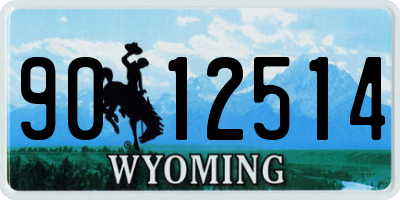 WY license plate 9012514