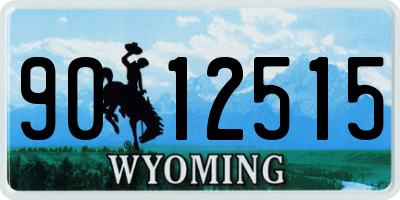 WY license plate 9012515