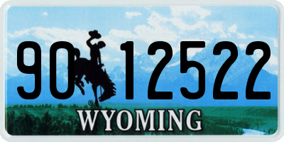 WY license plate 9012522