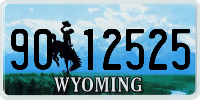 WY license plate 9012525