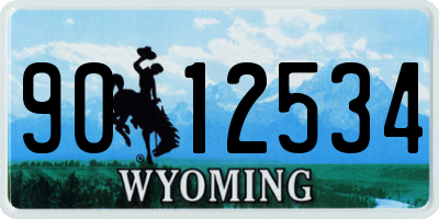 WY license plate 9012534