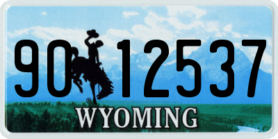 WY license plate 9012537