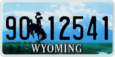 WY license plate 9012541