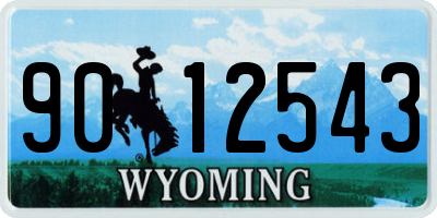 WY license plate 9012543