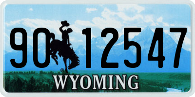 WY license plate 9012547