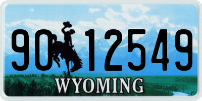 WY license plate 9012549