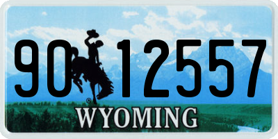WY license plate 9012557