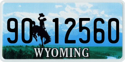 WY license plate 9012560