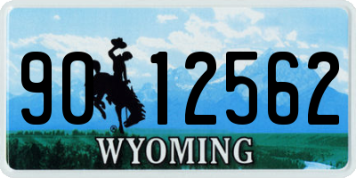 WY license plate 9012562